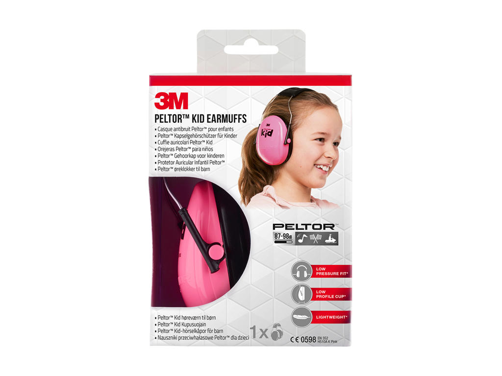 HØREVÆRN PELTOR KID - LYSERØD- 3M