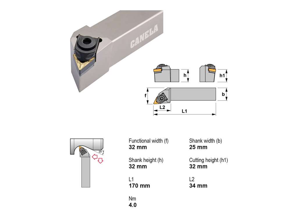 CANELA STÅLHOLDER MTJNR3225P16