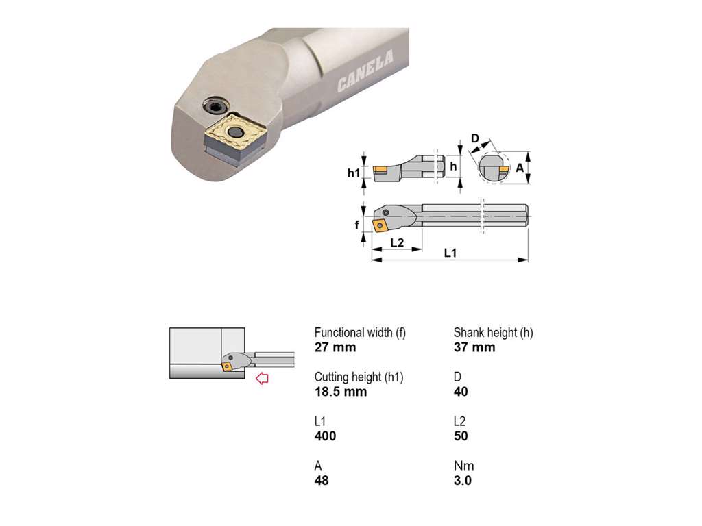 CANELA UDBORESTÅL S40V-PCKNR12