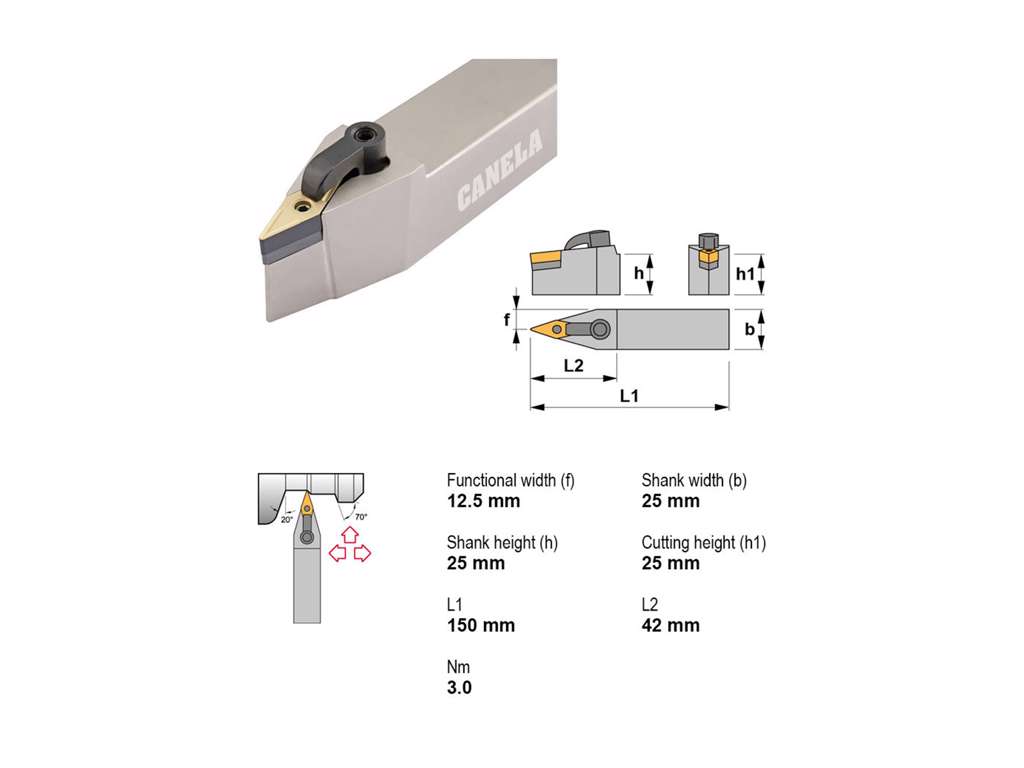 CANELA STÅLHOLDER MVVNN2525M16-K