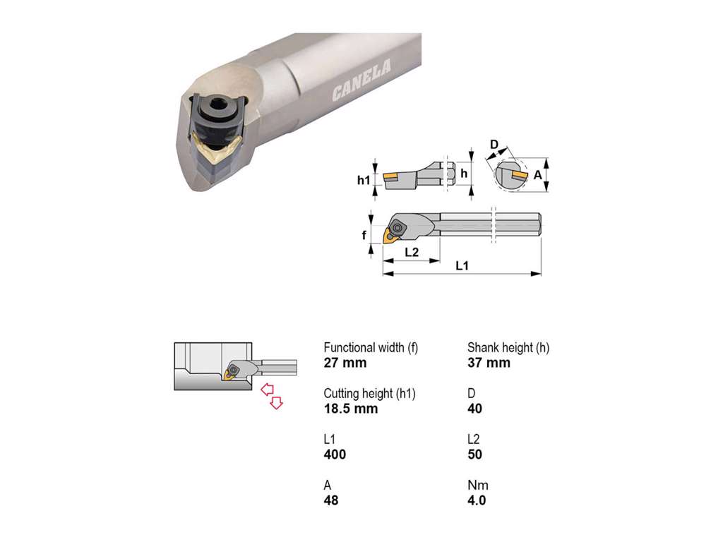 CANELA UDBORESTÅL S40V-MWLNR08