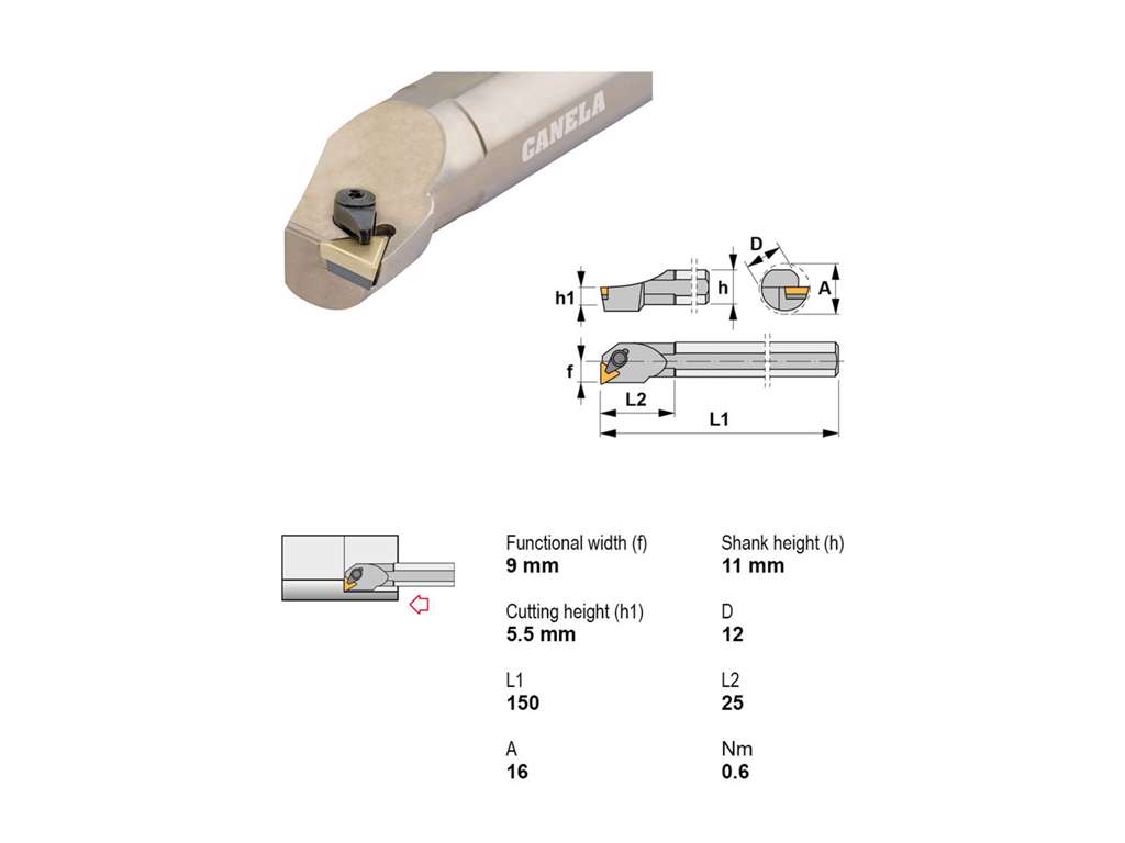 CANELA UDBORESTÅL S12M-CTFPR09
