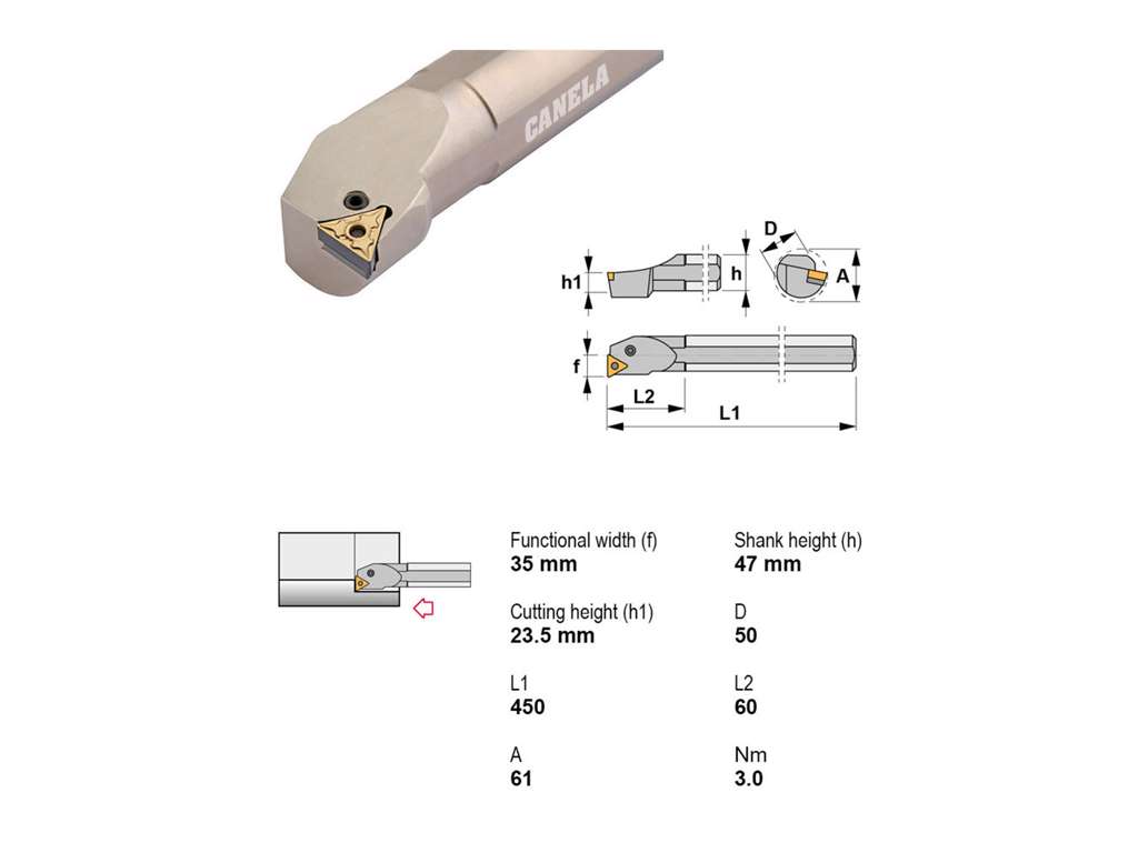 CANELA UDBORESTÅL S50W-PTFNR22