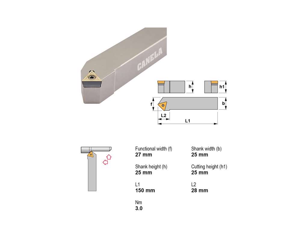 CANELA STÅLHOLDER STDCR2525M16