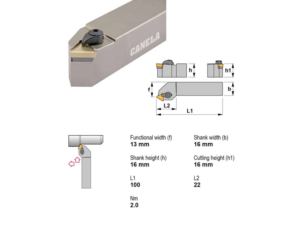 CANELA STÅLHOLDER CTTPR1616H11