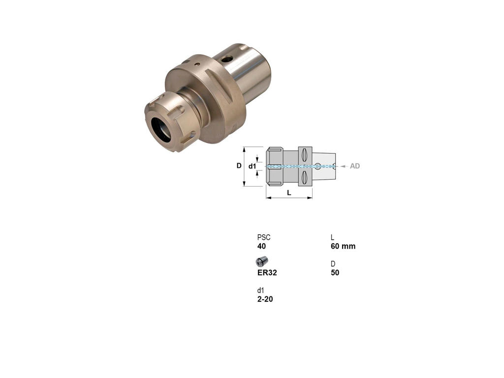 CANELA SPÆNDETANGSHOLDER PSC 40 - ER32