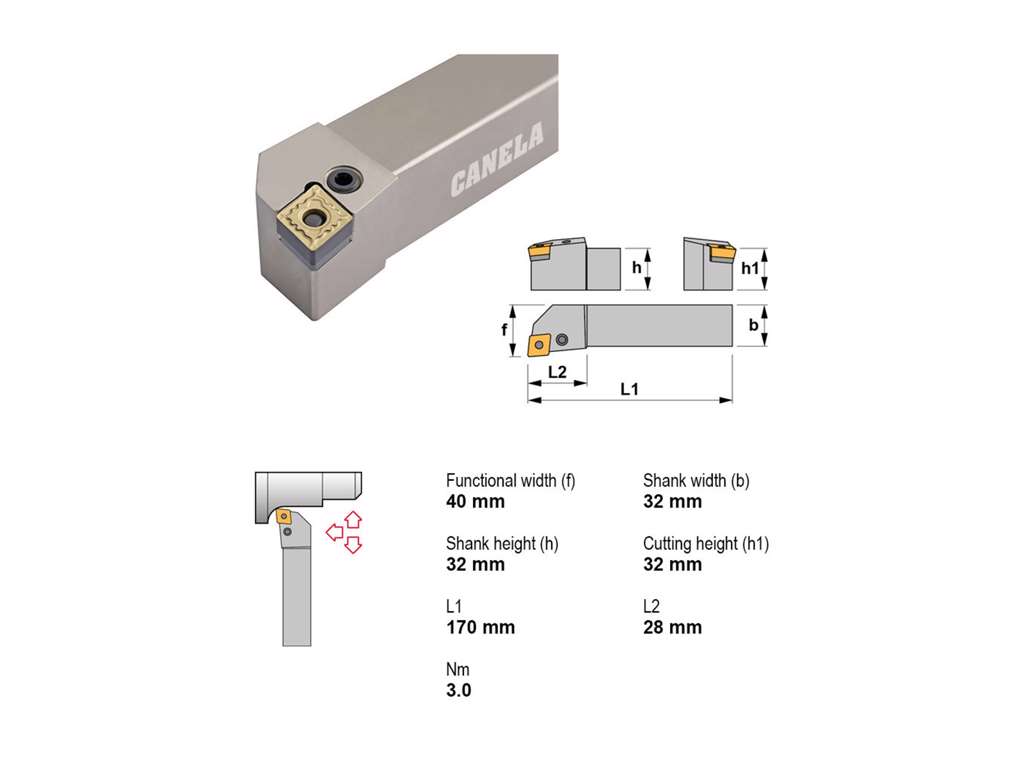 CANELA STÅLHOLDER PCLNR3232P12