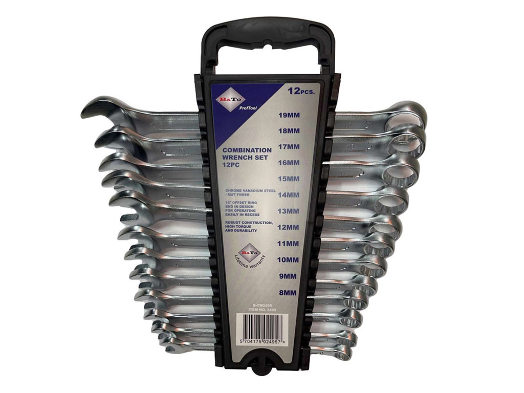 RINGGAFFELNØGLESÆT 8 - 19 MM I HOLDER BATO