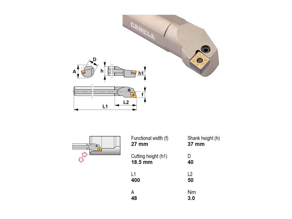 CANELA UDBORESTÅL S40V-PCLNL12