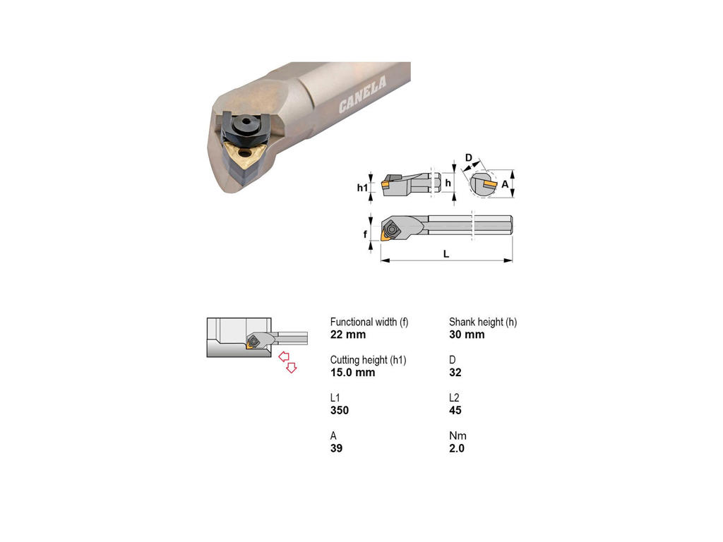 CANELA UDBORESTÅL S32U-MWLNR08-K