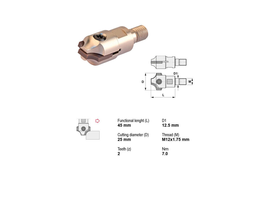CANELA RADIUSFRÆSER R 6.0-8.0-10.0/M12 - 2 SKÆR