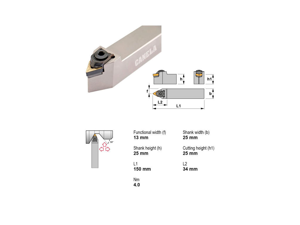 CANELA STÅLHOLDER MTENN2525M16