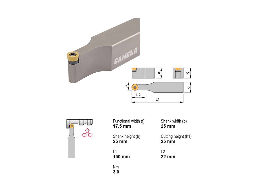 CANELA STÅLHOLDER SRDCN2525M10
