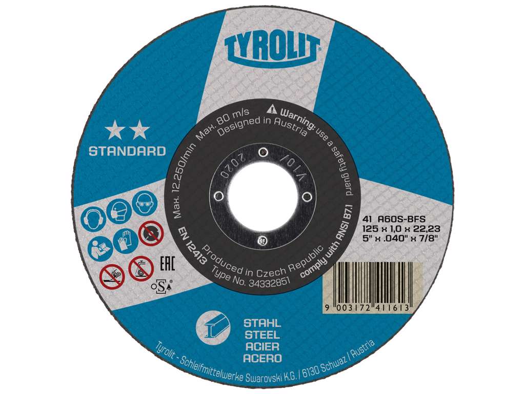 SKÆRESKIVE 125 X 2.5 MM STÅL STANDARD