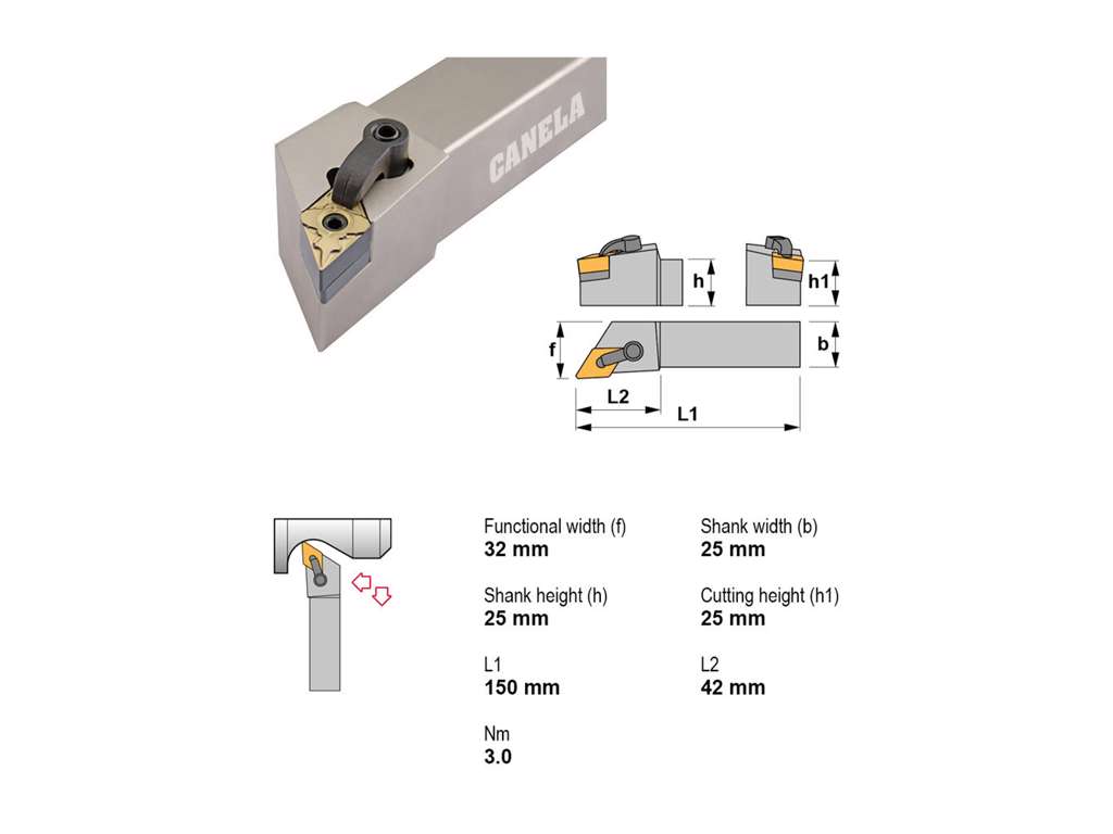 CANELA STÅLHOLDER MDJNR2525M15-K