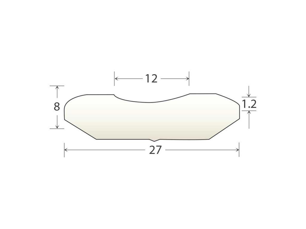 KERAMISK BACKING LC - FLAD 12 MM