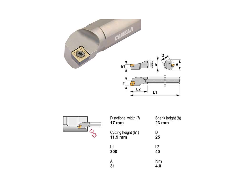 CANELA UDBORESTÅL S25T-SCLCR12