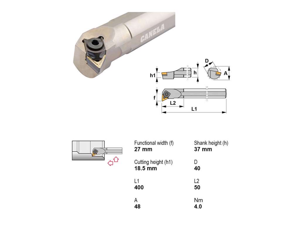 CANELA UDBORESTÅL S40V-MTUNR16