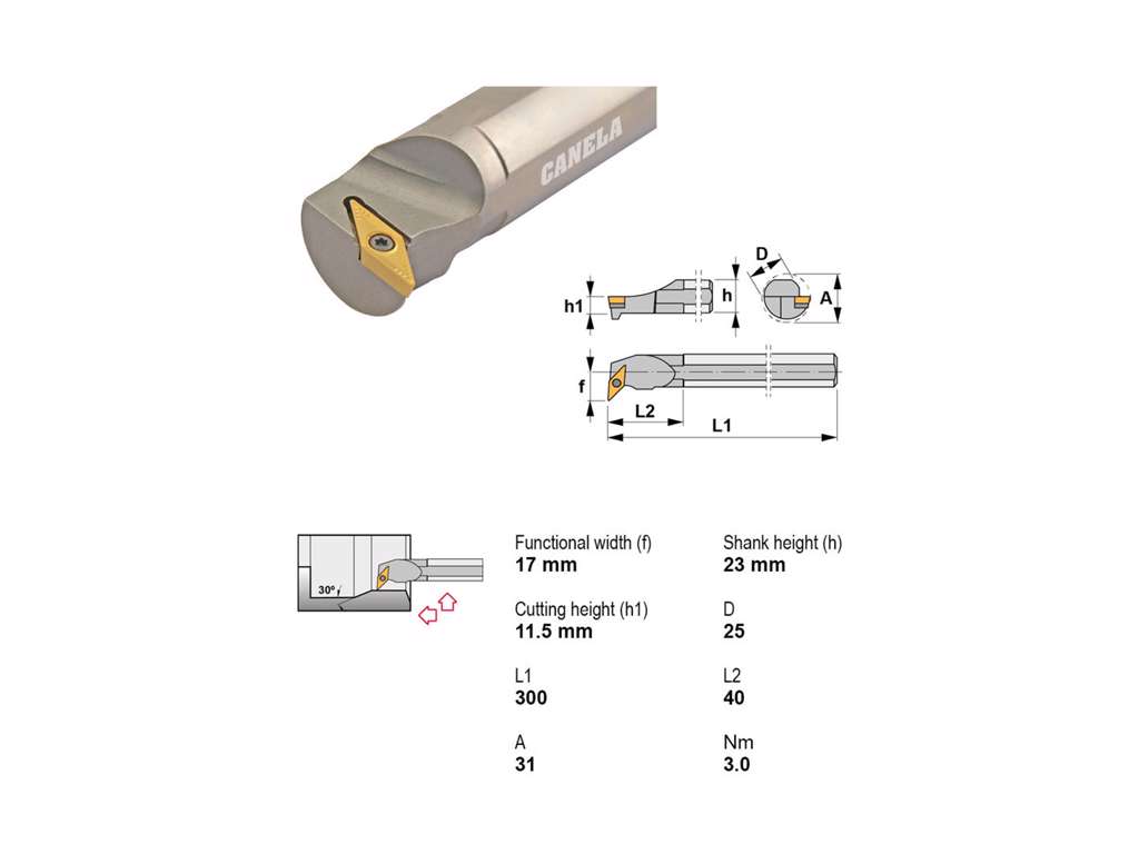 CANELA UDBORESTÅL S25T-SVUCR16