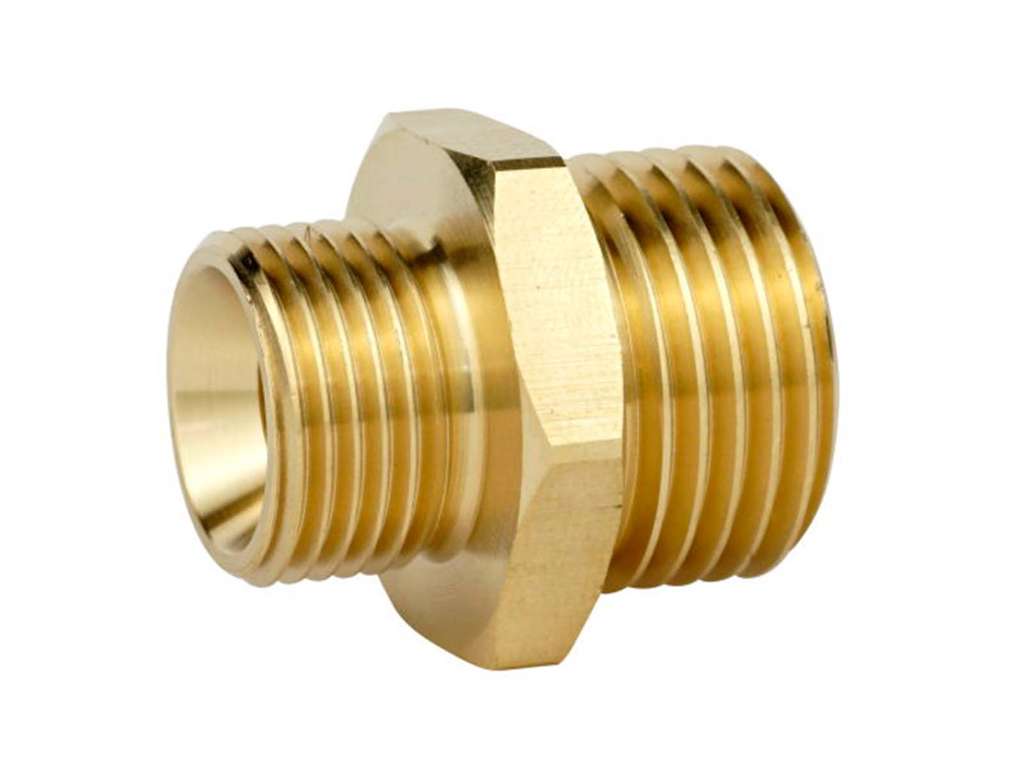 BRYSTNIPPEL 1/2"H-3/8"H MESSING