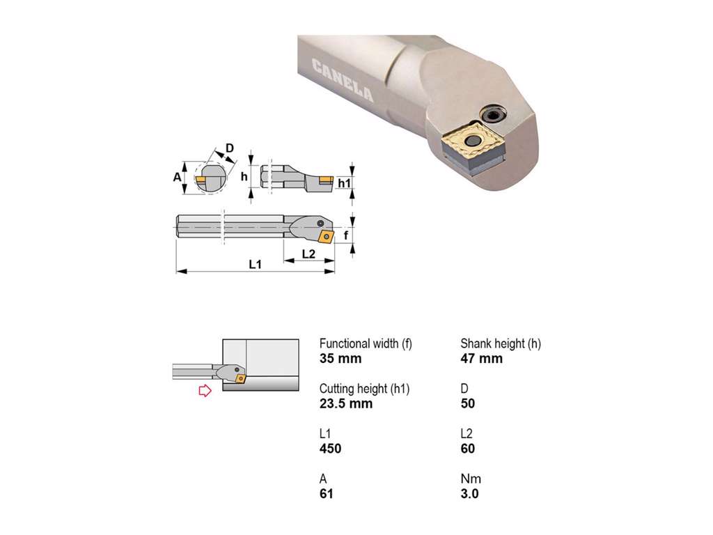 CANELA UDBORESTÅL S50W-PCKNL16