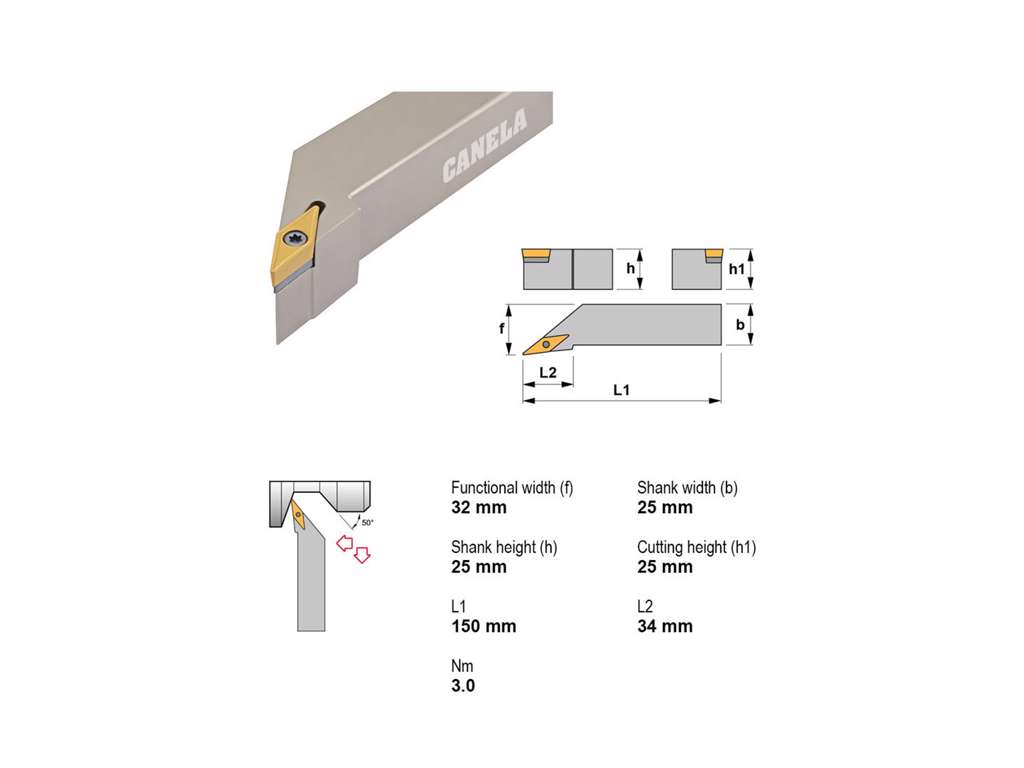 CANELA STÅLHOLDER SVJBR2525M16