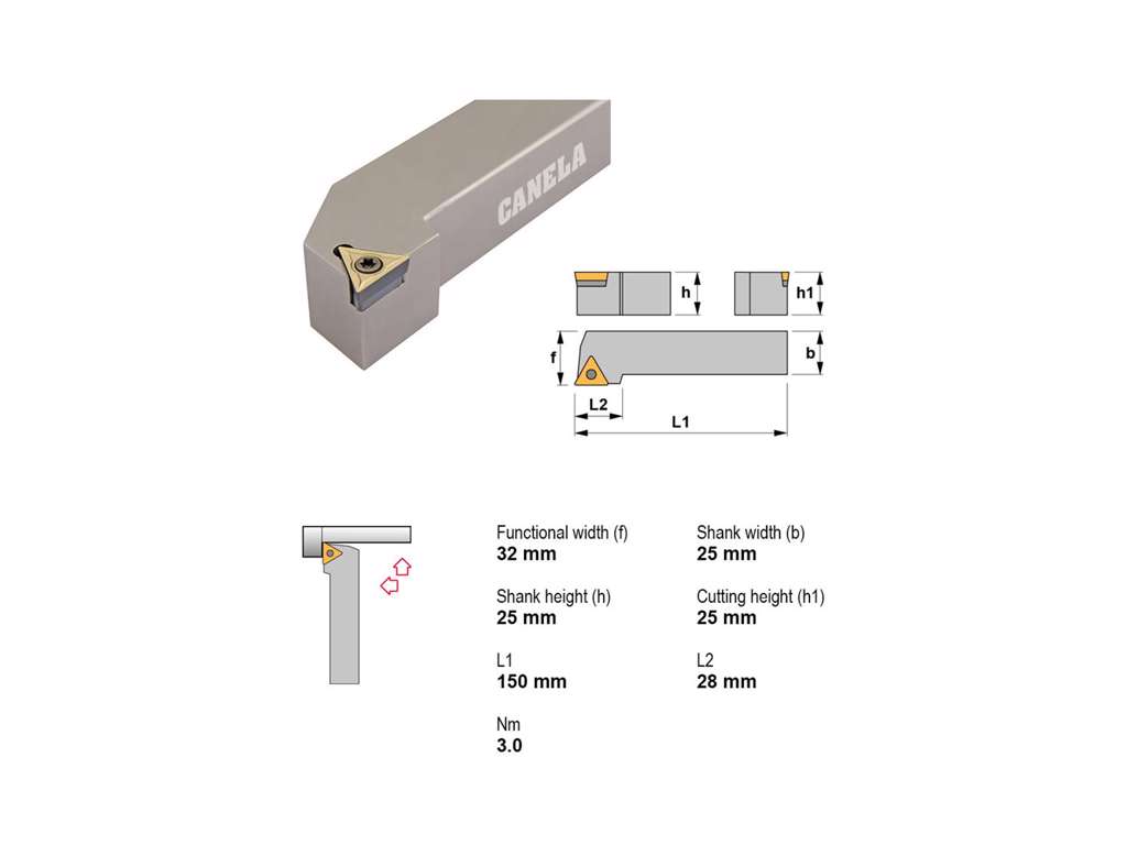 CANELA STÅLHOLDER STGCR2525M16
