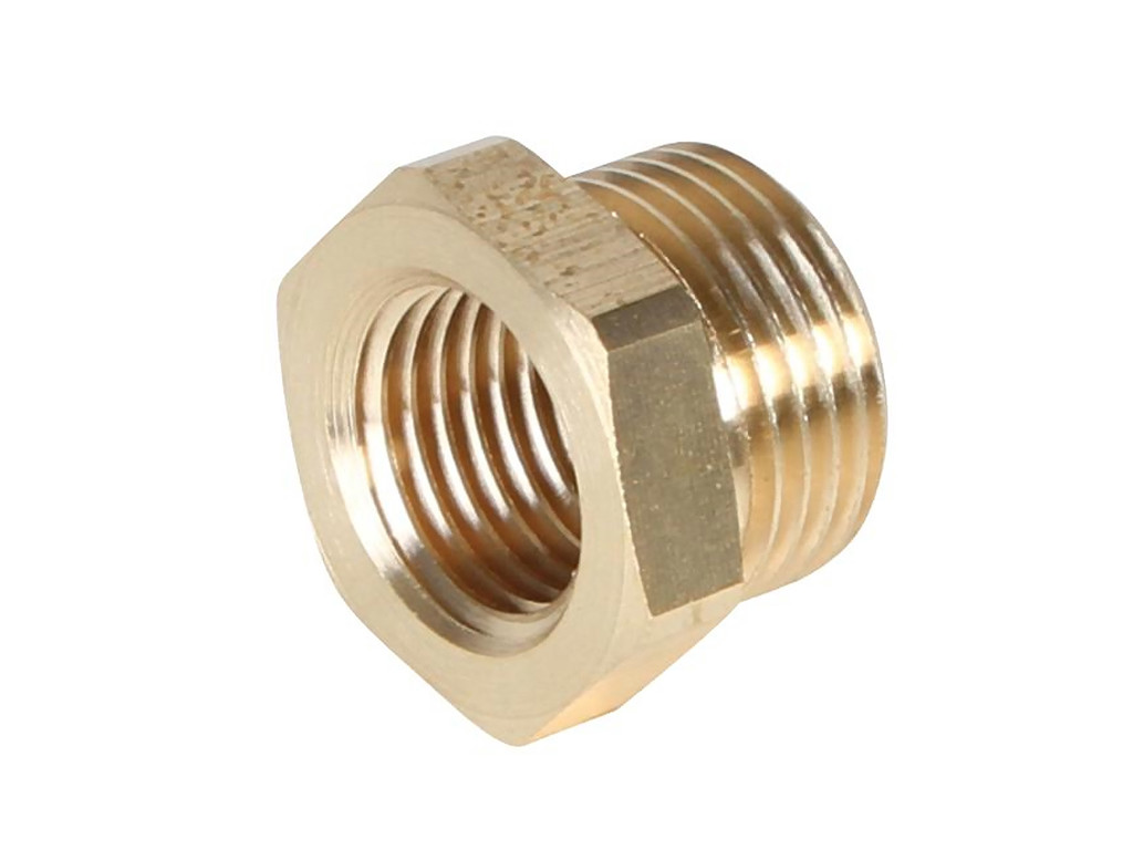 NIPPELMUFFE 3/8" INDV - 1/4" UDV MESSING