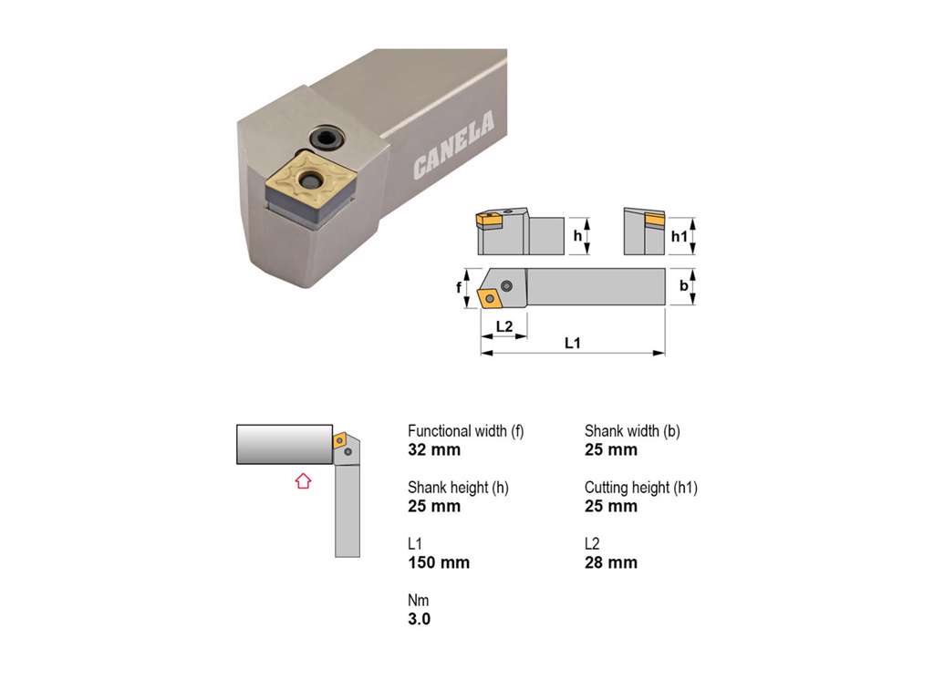 CANELA STÅLHOLDER PCKNR2525M12