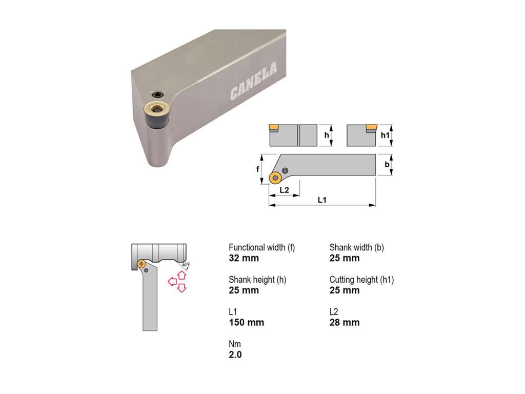 CANELA STÅLHOLDER PRSCR2525M12