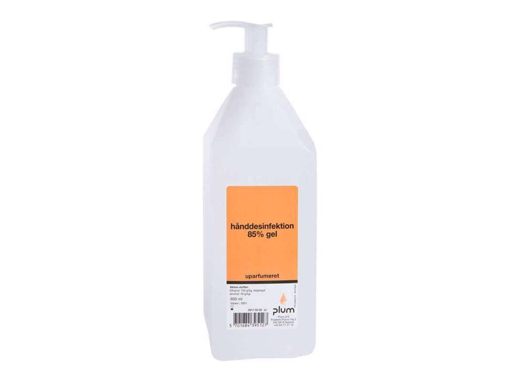 HÅNDDESINFEKTION FLYDENDE 85% 600 ML PUMPEFLASKE
