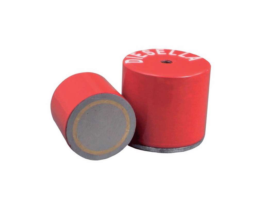 POTTEMAGNET Ø27 X 25 MM M6 RØD F. MAGNETLINEAL