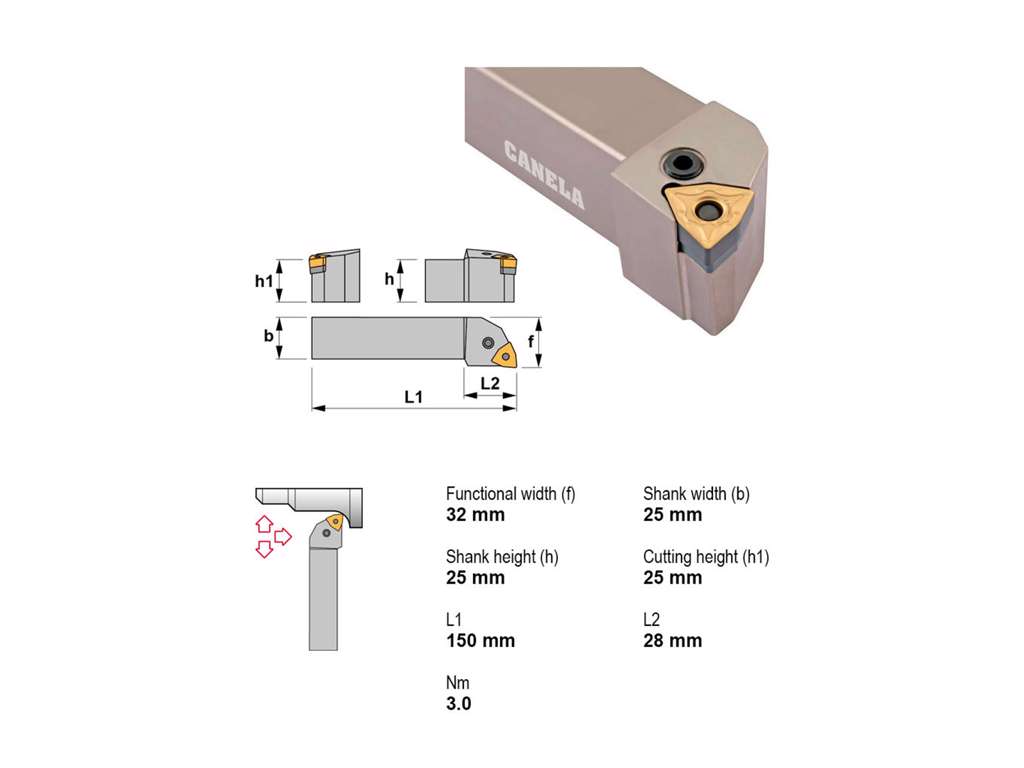 CANELA STÅLHOLDER PWLNL2525M08