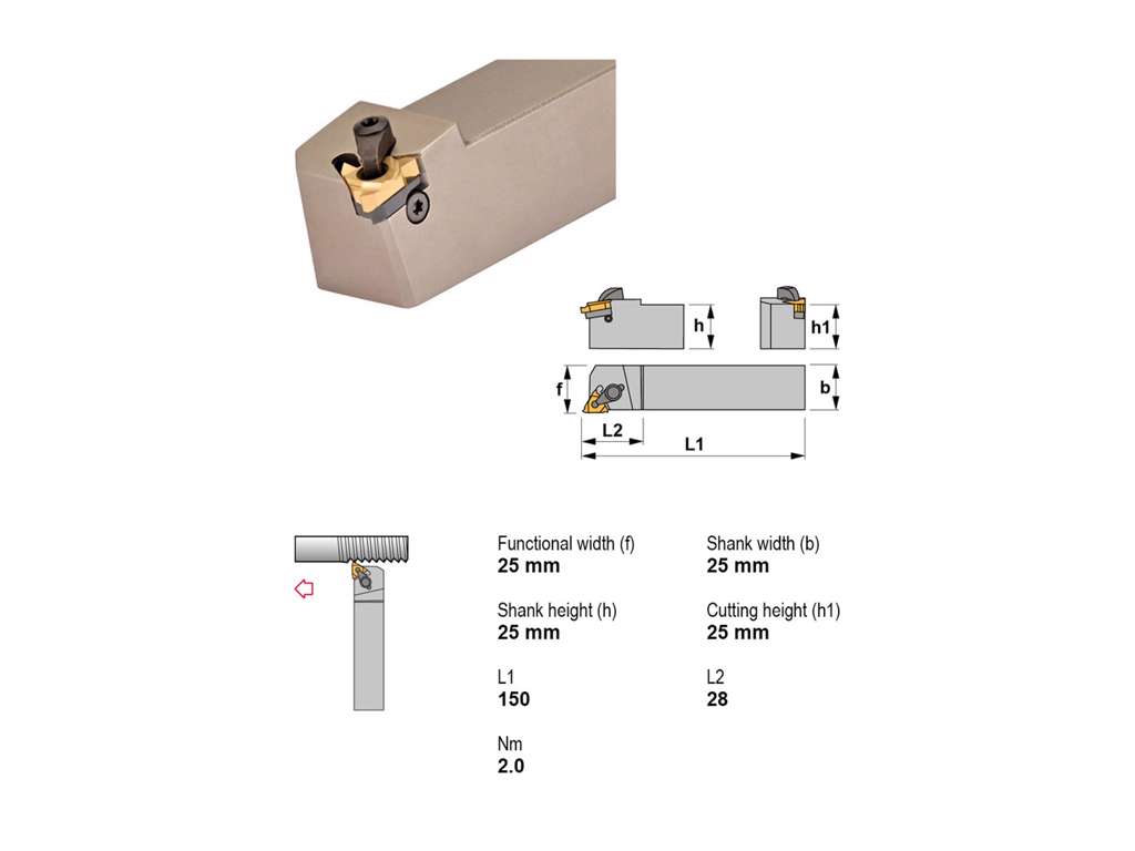 CANELA STÅLHOLDER CTANR2525M16