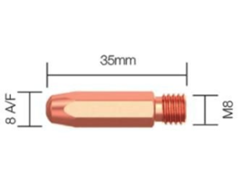 KONTAKTDYSE M8x34 CuCuZr F. KEMPPI