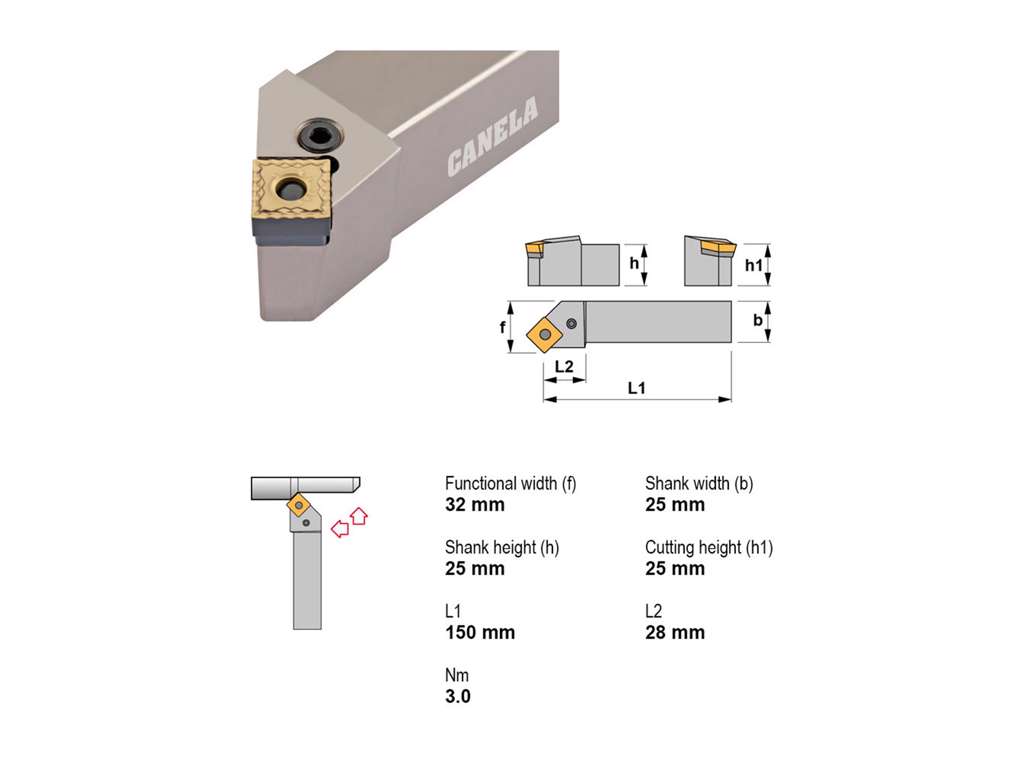 CANELA STÅLHOLDER PSSNR2525M12