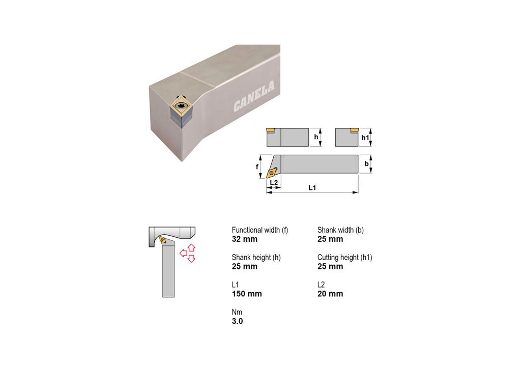 CANELA STÅLHOLDER SDHCR 2525 M11