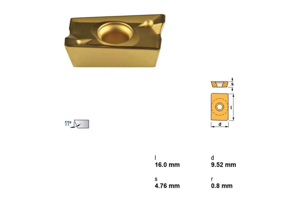CANELA PLATTE APKT1604PDRTIN21