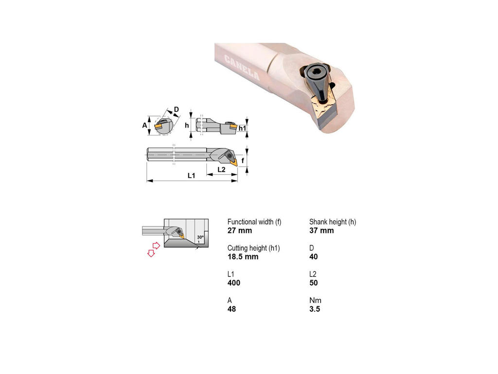CANELA UDBORESTÅL S40V-DDUNL15-N