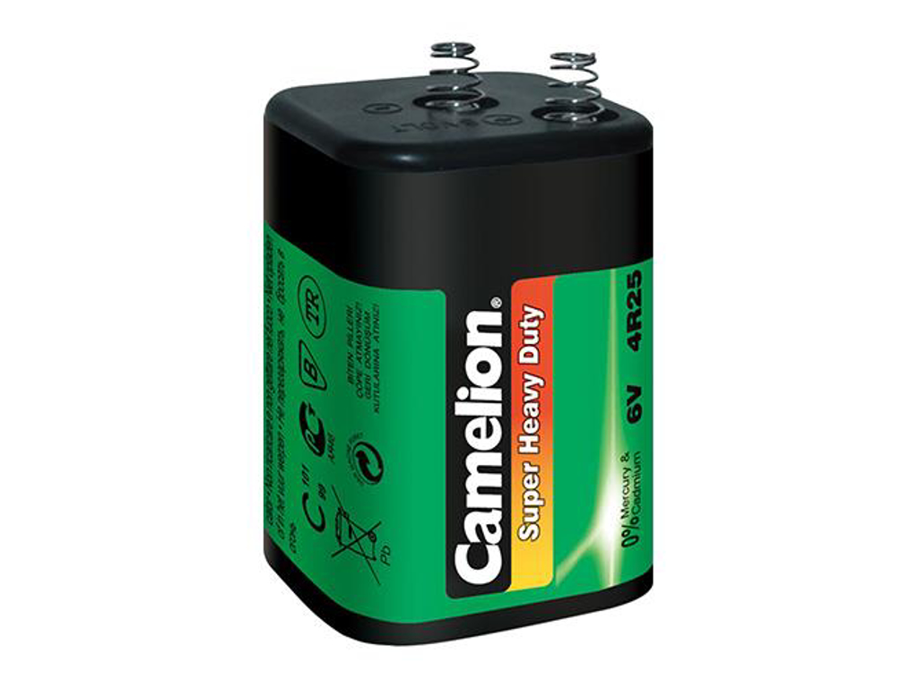 BATTERI 6 VOLT FIRKANTET M/FJEDER