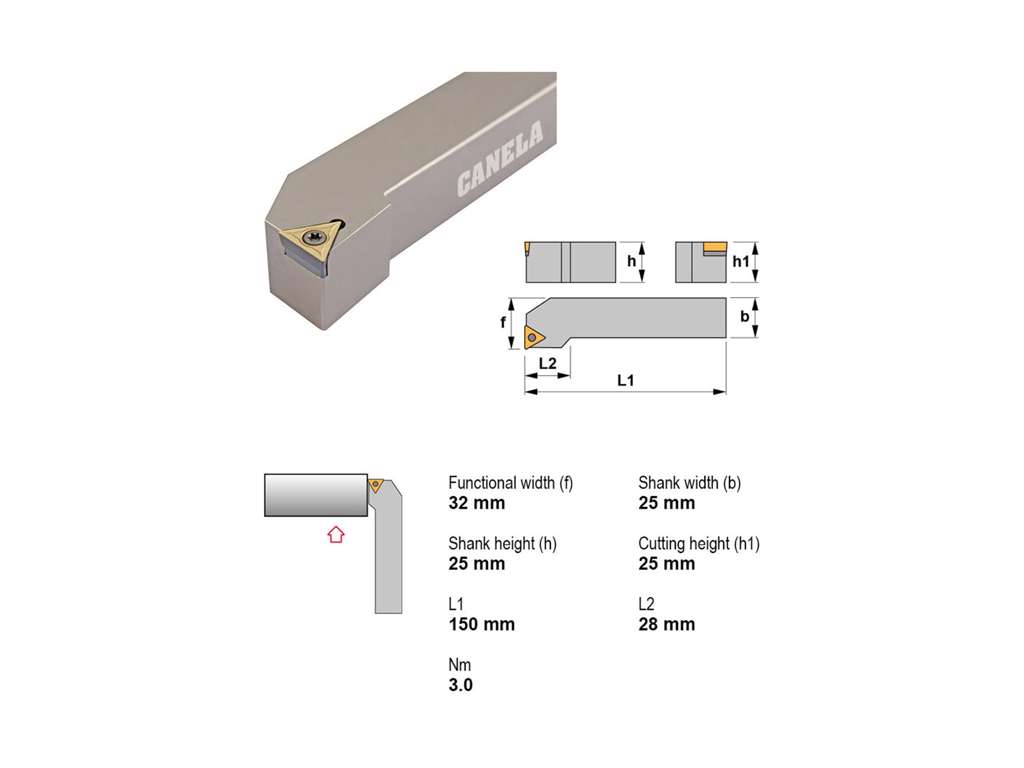 CANELA STÅLHOLDER STFCR2525M16