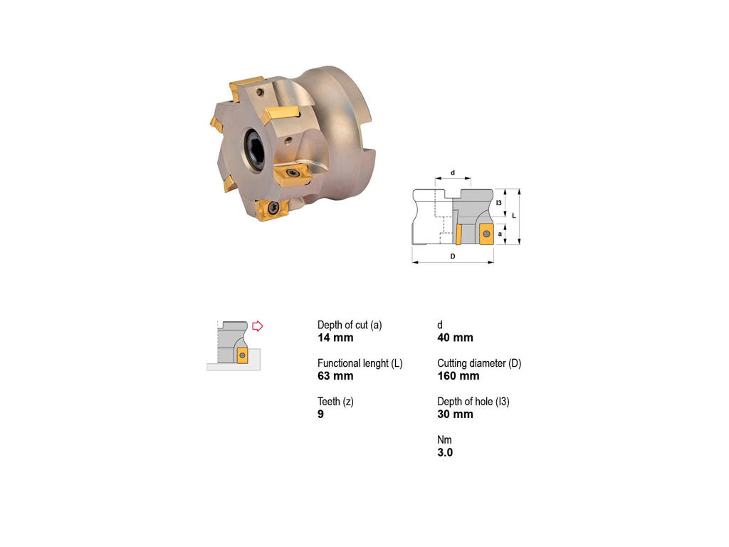 CANELA KNIVHOVED 90° Ø160/40 - 9 SKÆR