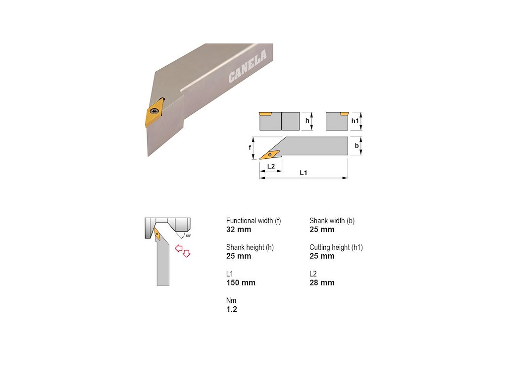 CANELA STÅLHOLDER SVLCR2525M13