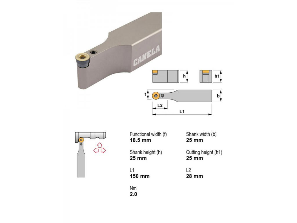 CANELA STÅLHOLDER PRDCN2525M12