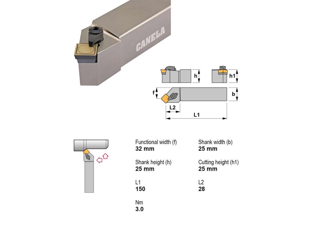 CANELA STÅLHOLDER CSSPR2525M12