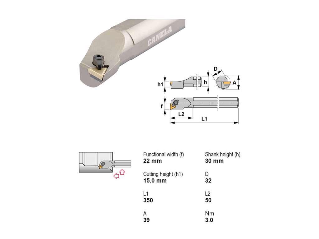 CANELA UDBORESTÅL S32U-CTUPR16