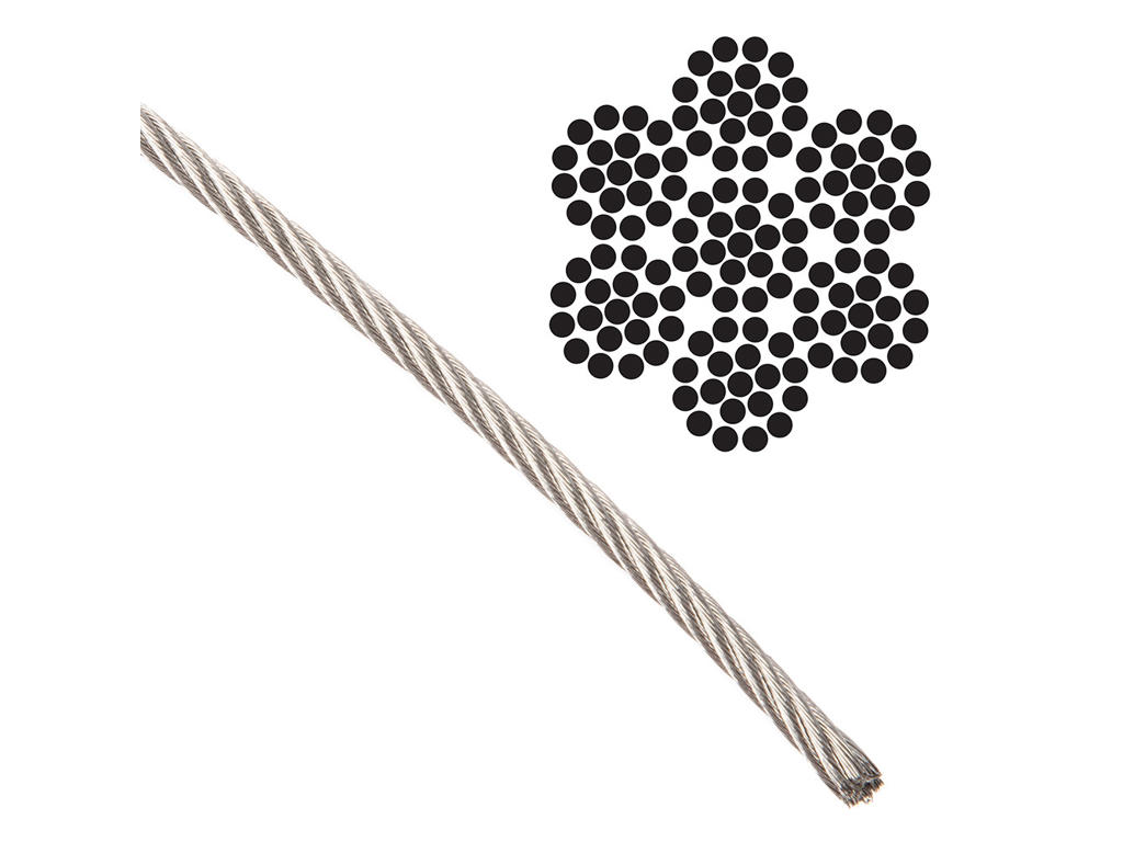 STÅLWIRE 2.0 MM 7 X 19 RUSTFRI