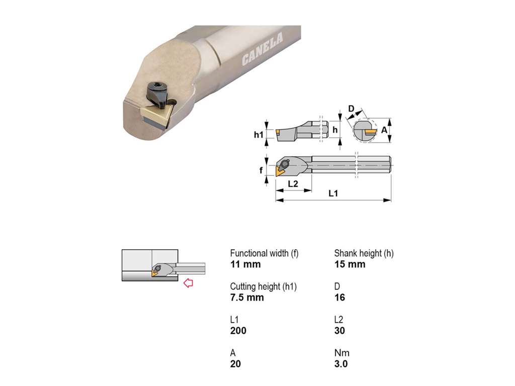 CANELA UDBORESTÅL S16R-CTFPR16