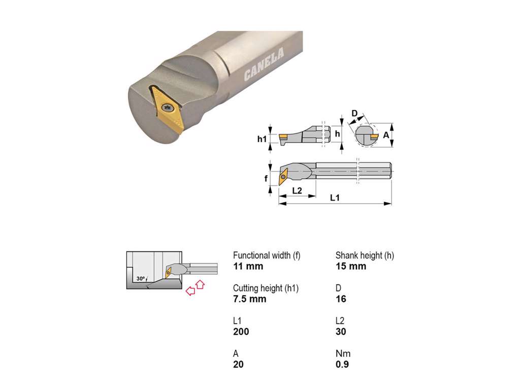 CANELA UDBORESTÅL S16R-SVUCR11