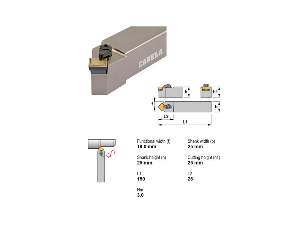 CANELA STÅLHOLDER CSDPR2525M12